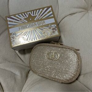 BRAND NEW Dior Gold Shimmering Cosmetic Pouch/Bag/Clutch with Zipper